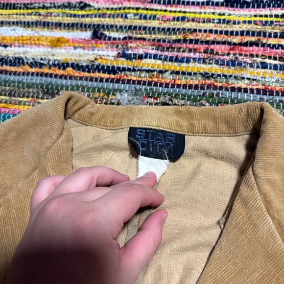 Vintage Y2K Tan Corduroy Ribbed Blazer Jacket – Best Fits Medium - Picture 5 of 5
